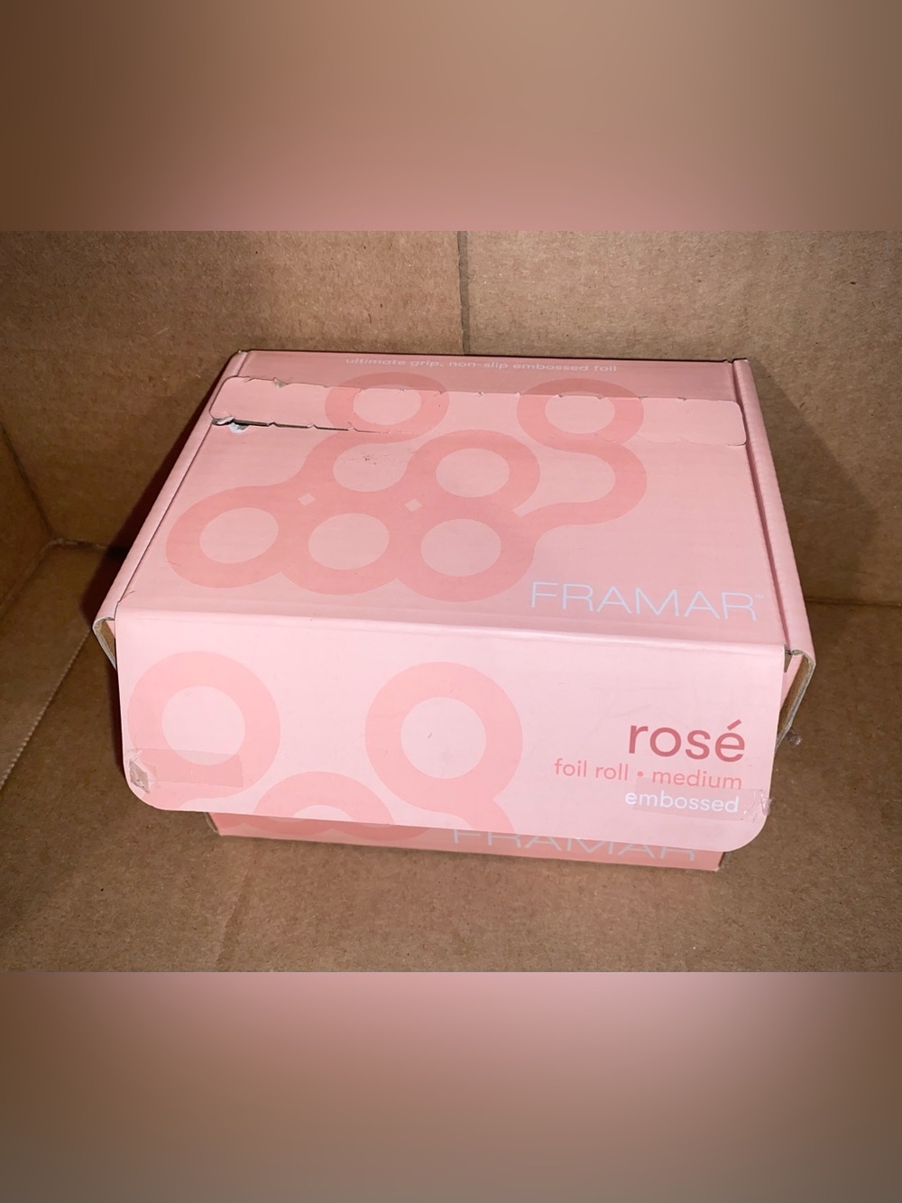 Framar Embossed Rosé Foil Roll for Coloring Hair